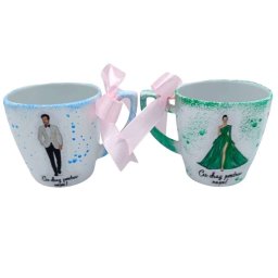 Cadou cu 2 cani decorate - Cu drag pentru nasi - FEIS404010