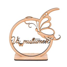 Decoratiune din lemn cu mesajul Va multumesc - OMIS01230