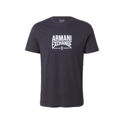 ARMANI EXCHANGE Tricou bleumarin / alb