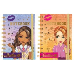 Agenda jurnal Besties, spira dubla, 10,5 x 14,8 cm, Grafix