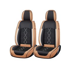 Husa scaun Huse auto premium 5 locuri Carguard Deluxe piele ecologică perforată și textil - maro caramel