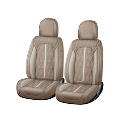 Husa scaun Huse auto premium 5 locuri Carguard Deluxe piele ecologică perforată - maro deschis - crem