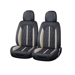Husa scaun Huse auto premium 5 locuri Carguard Deluxe piele ecologică perforată - negru - alb