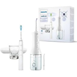 Irigator oral Set periuta de dinti electrica si irigator bucal Alb