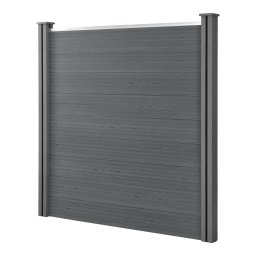 Gard WPC Segovia gri 183x187 cm cu 2 stalpi pentru gradina