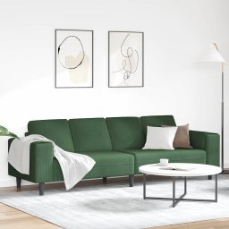 Canapea Verde închis 250 x 77 x 76 cm Tesatura din corduroy GartenMobel Dekor