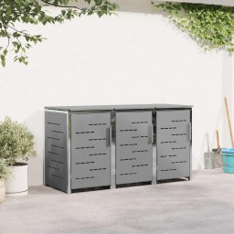 Depozitare pentru Containere cu Roti Oţel inoxidabil Gri GartenMobel Dekor