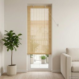 Rulou textil natural 60 x 220 cm Bambus GartenMobel Dekor