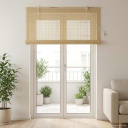 Rulou textil natural 130 x 220 cm Bambus GartenMobel Dekor