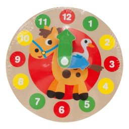 Ceas educativ din lemn, 14 cm, Grafix