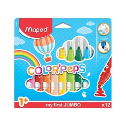 Carioca Maped Color’Peps My First Jumbo, 12 culori/set