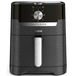 Friteuza cu aer cald Tefal EY501815, 1400 W, vas 4.2 litri, termostat, temporizator, mecanic, grill, negru-argintiu
