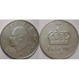 Norvegia 1987 - 1 krone, circulata