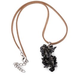 Pandantiv ciorchine Obsidian fulg de nea