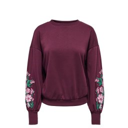 ONLY Futer Onlbrooke L/S O-Neck Flower 15216364 19-1718 TCX fig