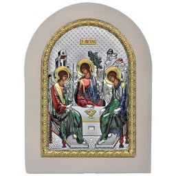 Icoana Sfanta Treime Argint 15x21 cm Rama Alba