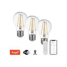 Immax NEO 07806CDO - Set 3x becuri LED CCT dimabile E27/3W/230V Wi-Fi+telecomandă