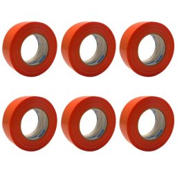 Set 6 benzi mascare pentru suprafete rugoase, portocalie, 48 mm x 50 m, protectie beton, caramida, tencuieli si vopsea decorativa la exterior, rezistenta UV, usor de rupt manual, Artool