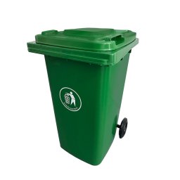 Container deseuri Leziter 240L verde, HDPE cu roti si capac etans, standard EN-840