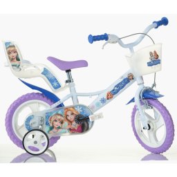Bicicleta pentru copii Snow Queen Dino Bikes 12 inch, alb-violet