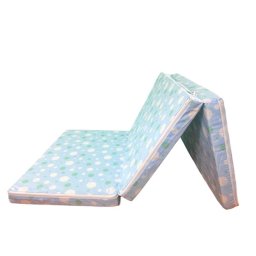 Saltea pliabila pentru copii MyKids 120x60x5 cm, albastru cu buline