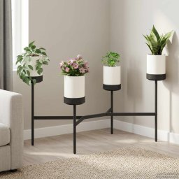 Suport pentru flori Alb 125 x 55 x 81 cm Polipropilena si Otel GartenMobel Dekor