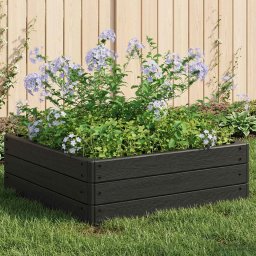 Pat ridicat Negru 75,5 x 75,5 x 25 cm PP GartenMobel Dekor