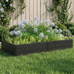 Pat ridicat Negru 151 x 75,5 x 25 cm PP GartenMobel Dekor