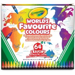 Crayola: cele mai îndrăgite culori ale lumii – creioane cerate, set de 64 bucăți