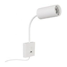 Immax 08296L - Lampă de perete cu USB PUNTO 1xGU10/9W/230V albă