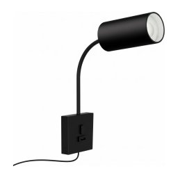 Immax 08295L - Lampă de perete PUNTO cu USB, 1xGU10/9W/230V, neagră