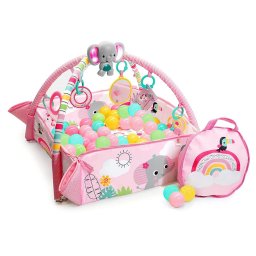 Salteluta de activitati 5 in 1 Gym & Ball Pit Rainbow Tropics Bright Starts