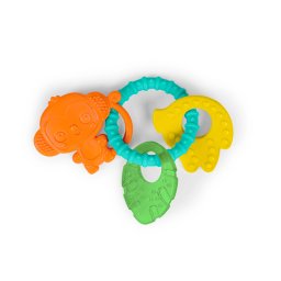 Bright starts - set 3 jucarii de dentitie texturate tropical chews - maimutica, frunza, banana