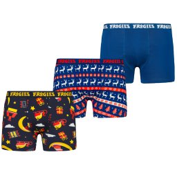 Boxeri bărbați Iarna Moș Crăciun 3P Broaște Crăciun