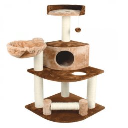 Ansamblu de Joaca pentru Pisici Enjoy cu Etaj 54x54x107CM Maro