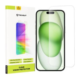 Folie Protectie Techsuit Clear Vision Apple iPhone 16 Plus / 15 Plus / 15 Pro Max Sticla Securizata Full Glue