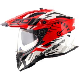 Casca moto dual sport Axor X-Cross D/V Speedometer Alb Rosu