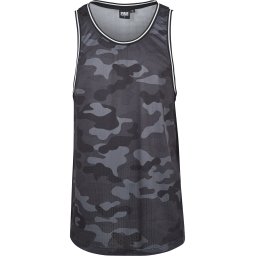 Urban Classics Tricou 'Camo Mesh' gri / gri închis / negru