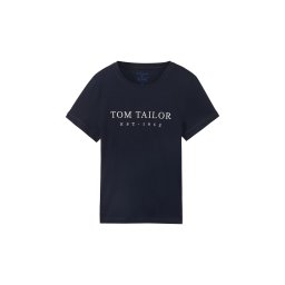 TOM TAILOR Tricou bleumarin / alb