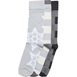 Urban Classics Șosete 'Christmas Snowflakes' gri metalic / gri deschis / gri amestecat / alb