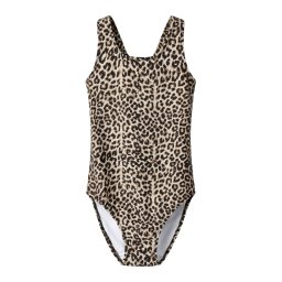 NAME IT Costum de baie întreg 'NMFZanimal' crem / brocart / maro închis