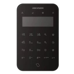 Tastatura wireless LCD AX PRO Hikvision DS-PK1-LT-WE/BK, 868MHz two-way Tri-X wireless technology; distanta comunicare RF : 1200m camp deschis; stay/away arm, disarm, silent alarm, output control; complet configurabil la distanță prin APP; baterii: 4 x