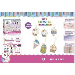 Set creativ DIY Bijuterii din Rasina UV cu tematica Desert, lampa UV si accesorii, +8 ani