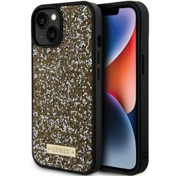 Husa iPhone 15 6.1" roz husă rigidă Glossy Script Glitter Logo