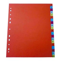 Index plastic color, A4+, extra wide, 120 microni, alfabetic A-Z, Optima