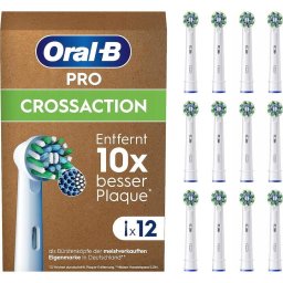 Capete de schimb pentru periuta de dinti Oral-B Cross Action, set 12 bucati, curatare eficienta, culoare verde/yellow