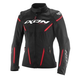 Geaca moto Ixon Striker 2 AIR WP LS - dama, impermeabila, street/sport, negru/rosu