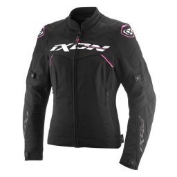 Geaca moto Ixon Meteor 31 LS - dama, impermeabila, roadster/racing, negru/alb/roz