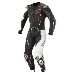 Costum Moto Ixon Demonio Barbati Vara Piele Negru/Alb/Rosu