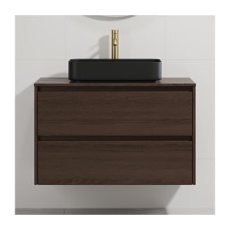 Dulap de baie cu lavoar TRONDHEIM/LJORDAL 90x57x46 cm nuc/negru